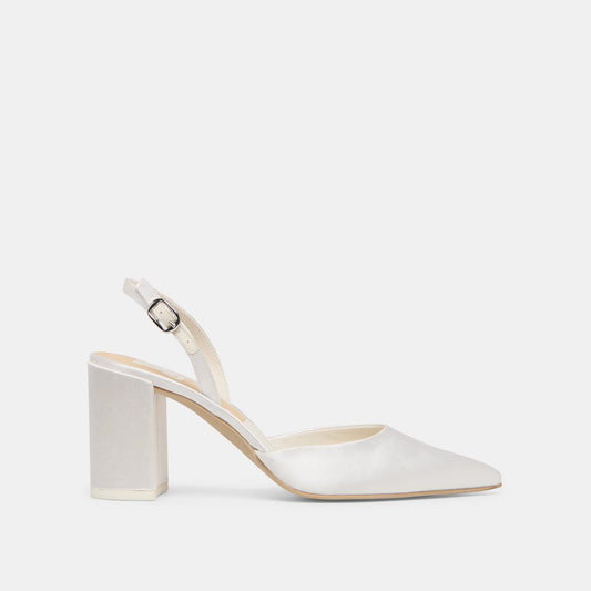 Dolce Vita SHOES Carel True White Satin High Heels