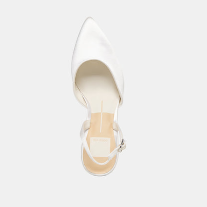 Dolce Vita SHOES Carel True White Satin High Heels