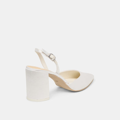 Dolce Vita SHOES Carel True White Satin High Heels
