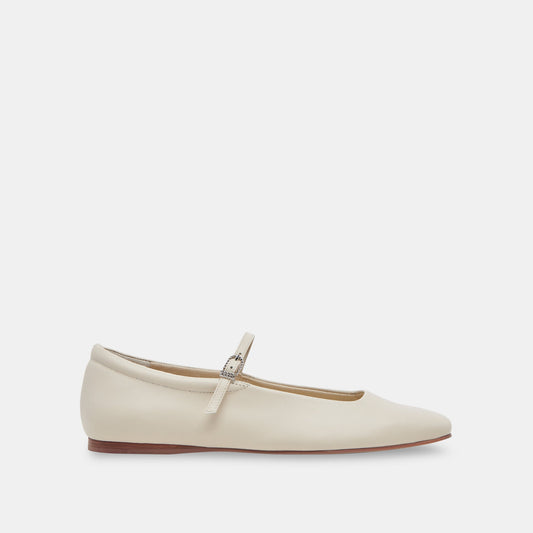 Dolce Vita SHOES Reyes Ivory Leather Ballet Flats
