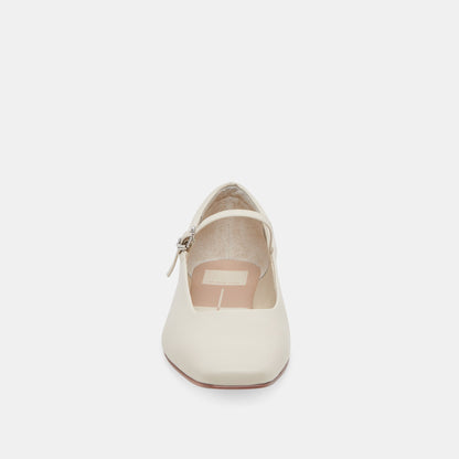 Dolce Vita SHOES Reyes Ivory Leather Ballet Flats