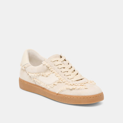 Dolce Vita SHOES Notice Lace Ivory Suede Sneakers