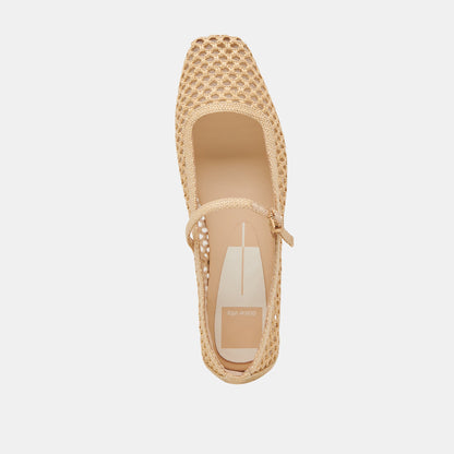 Dolce Vita SHOES Reyes Lt Natural Woven Raffia Ballet Flats