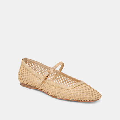 Dolce Vita SHOES Reyes Lt Natural Woven Raffia Ballet Flats