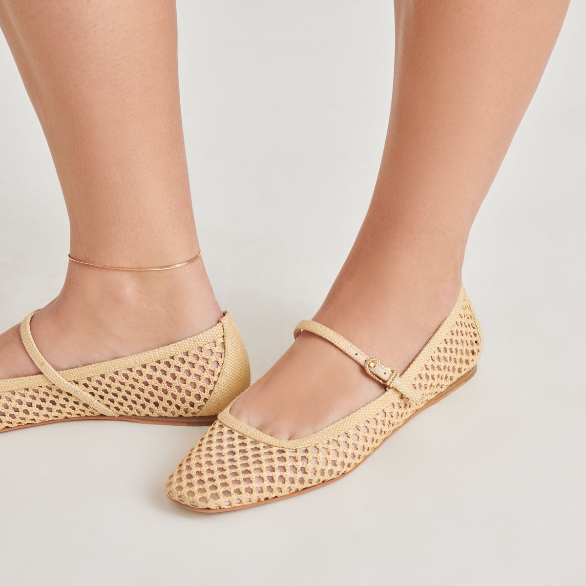Dolce Vita SHOES Reyes Lt Natural Woven Raffia Ballet Flats