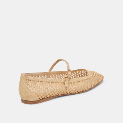 Dolce Vita SHOES Reyes Lt Natural Woven Raffia Ballet Flats