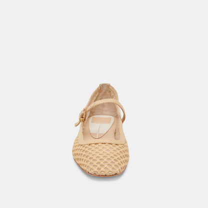 Dolce Vita SHOES Reyes Lt Natural Woven Raffia Ballet Flats