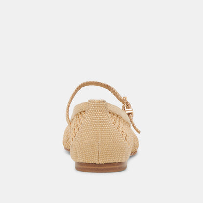 Dolce Vita SHOES Reyes Lt Natural Woven Raffia Ballet Flats