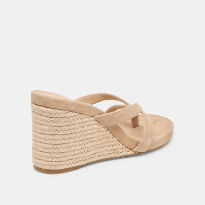 Dolce Vita SHOES Helan Espadrille Camel Suede Wedges
