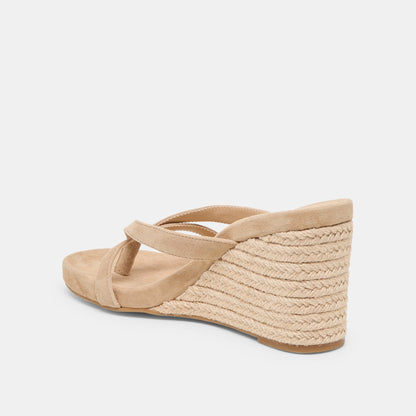 Dolce Vita SHOES Helan Espadrille Camel Suede Wedges