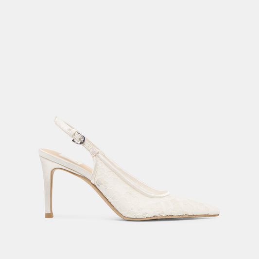 Dolce Vita SHOES Yami True White Lace Heels