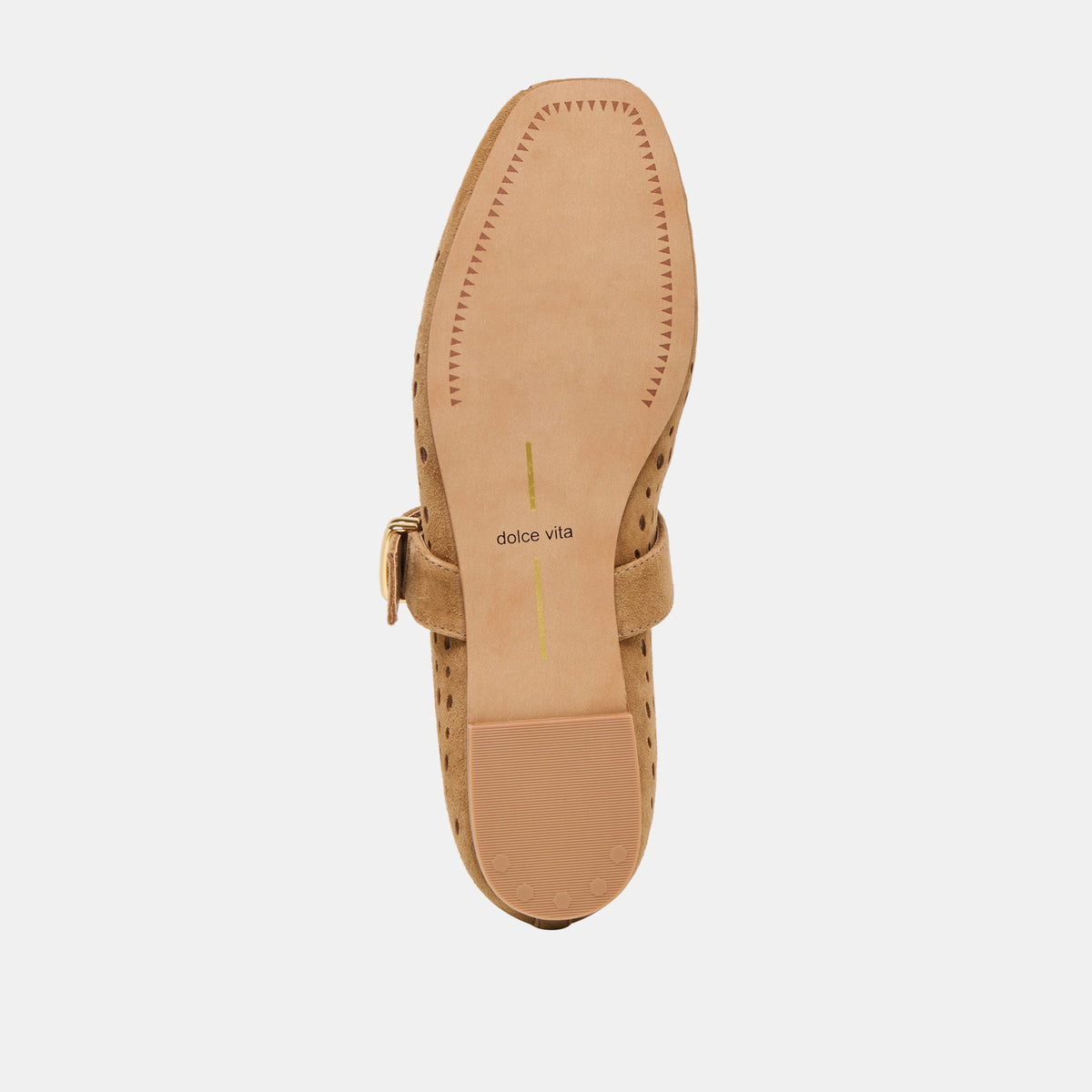 Dolce Vita SHOES Mikel Lt Brown Perforated Suede Ballet Flats