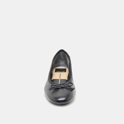 Dolce Vita SHOES Ritla Black Leather Ballet Flats