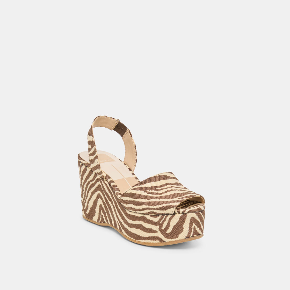 Dolce Vita SHOES Akera Beige Zebra Raffia Wedges