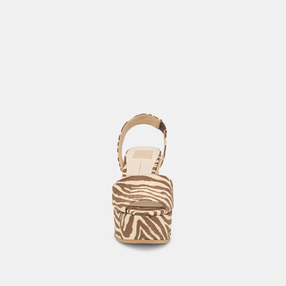 Dolce Vita SHOES Akera Beige Zebra Raffia Wedges