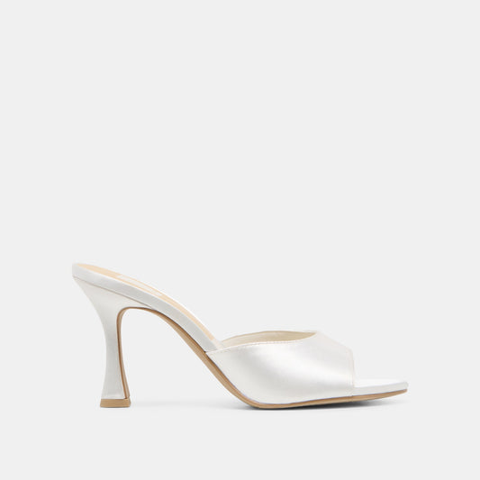 Dolce Vita SHOES Rosha True White Satin Heels
