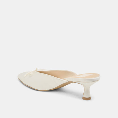 Dolce Vita SHOES Cleo Off White Satin Heels