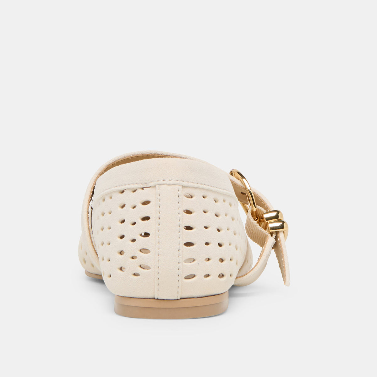 Dolce Vita SHOES Mikel Creme Perforated Suede Ballet Flats