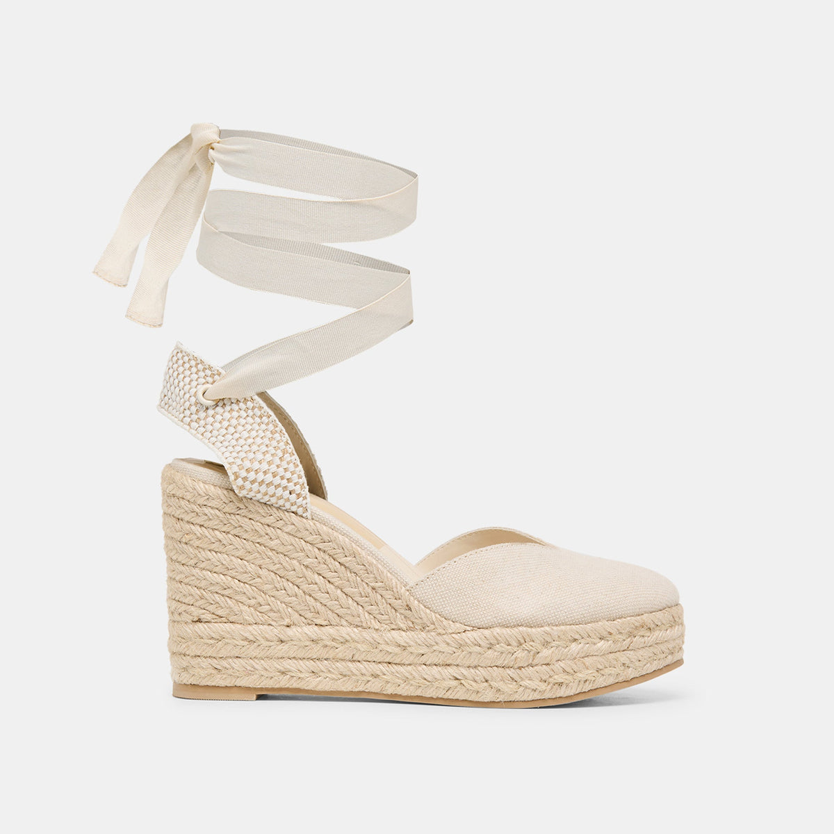 Dolce Vita SHOES Noura Ecru Linen Wedges