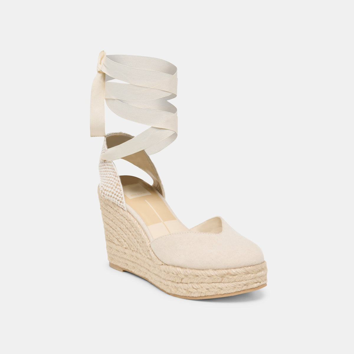 Dolce Vita SHOES Noura Ecru Linen Wedges