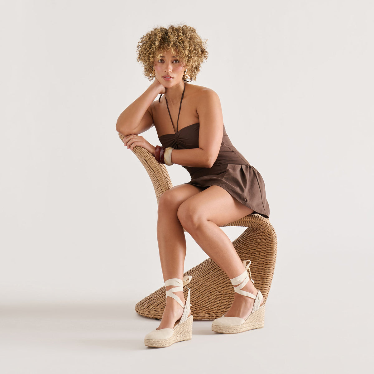 Dolce Vita SHOES Noura Ecru Linen Wedges