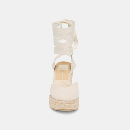 Dolce Vita SHOES Noura Ecru Linen Wedges