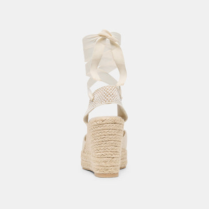 Dolce Vita SHOES Noura Ecru Linen Wedges