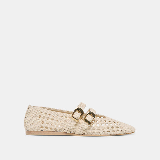 Dolce Vita SHOES Baylee Creme Woven Stella Ballet Flats