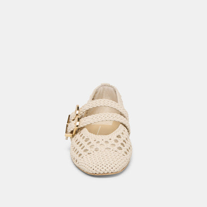 Dolce Vita SHOES Baylee Creme Woven Stella Ballet Flats