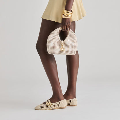 Dolce Vita SHOES Baylee Creme Woven Stella Ballet Flats