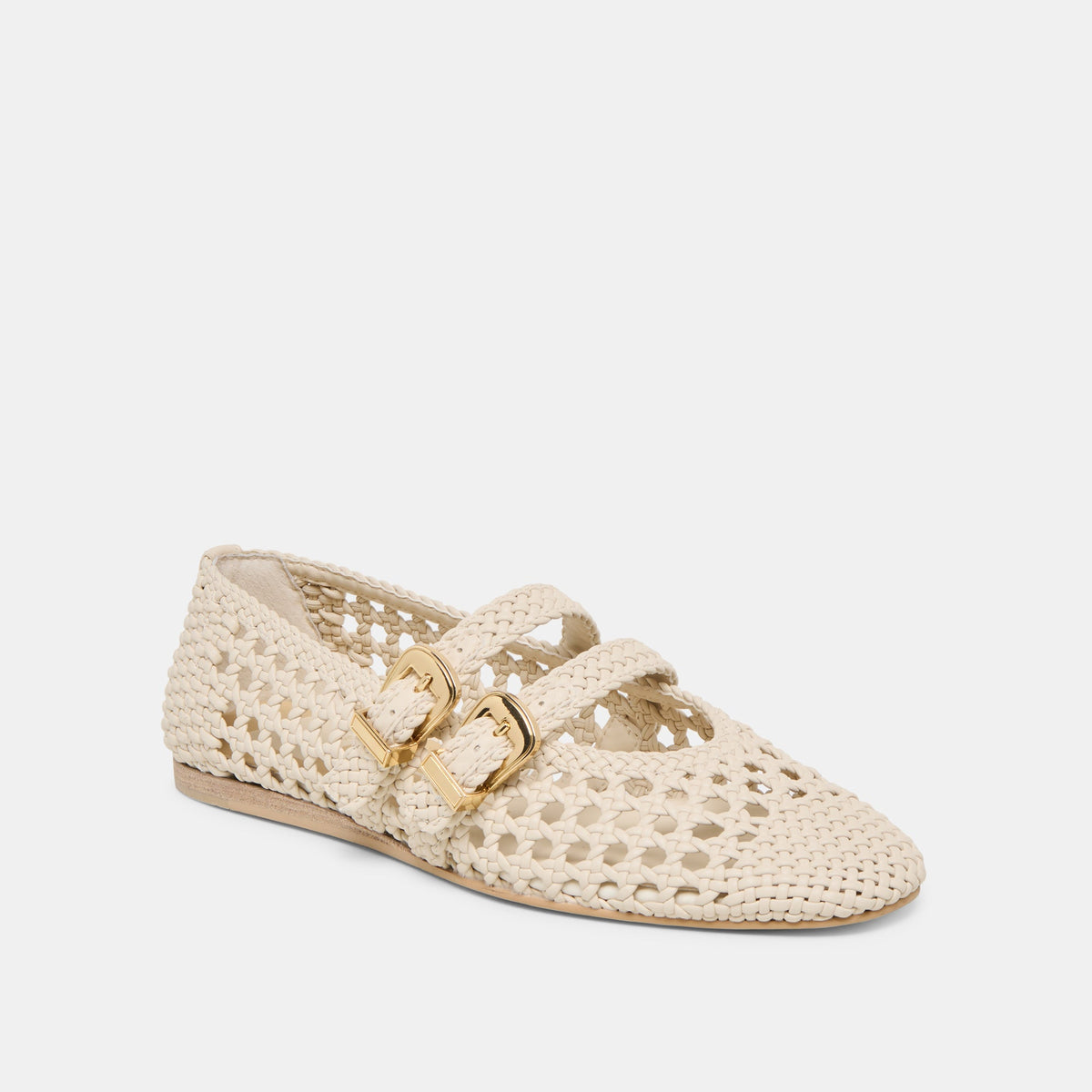 Dolce Vita SHOES Baylee Creme Woven Stella Ballet Flats