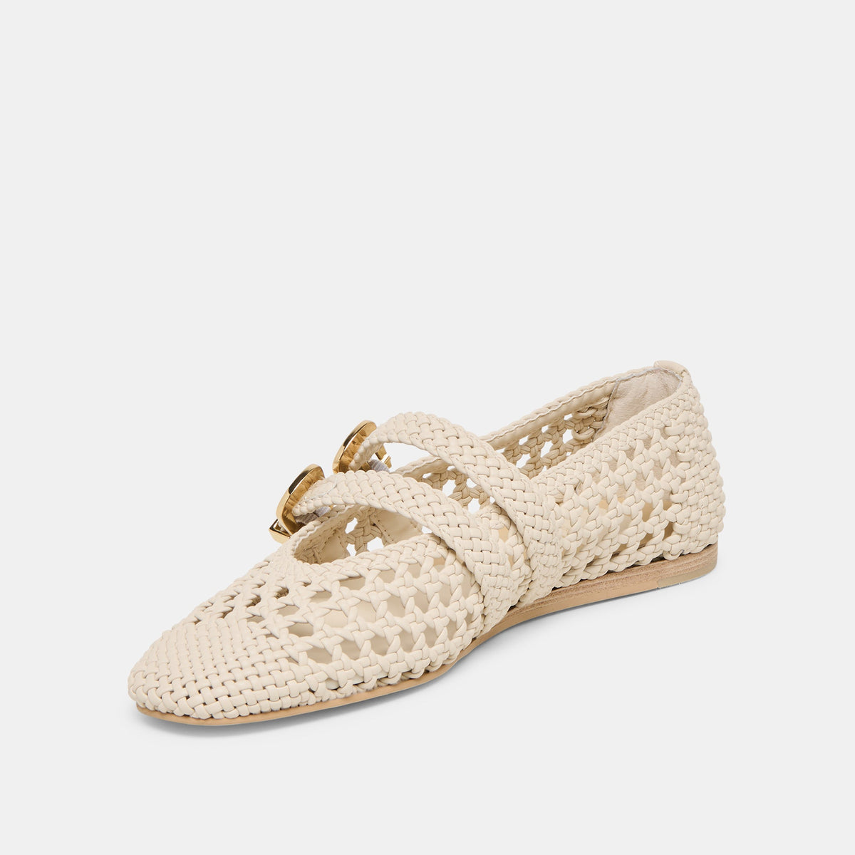 Dolce Vita SHOES Baylee Creme Woven Stella Ballet Flats
