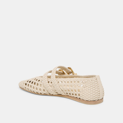Dolce Vita SHOES Baylee Creme Woven Stella Ballet Flats
