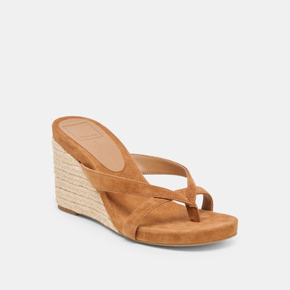 Dolce Vita SHOES Helan Espadrille Brown Suede Wedges