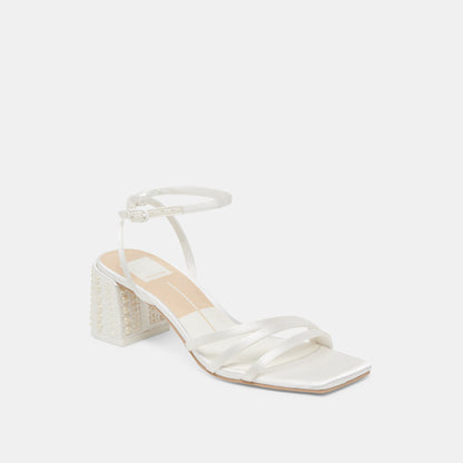 Dolce Vita SHOES YSABEL PEARL HEELS TRUE WHITE SATIN
 – Dolce Vita