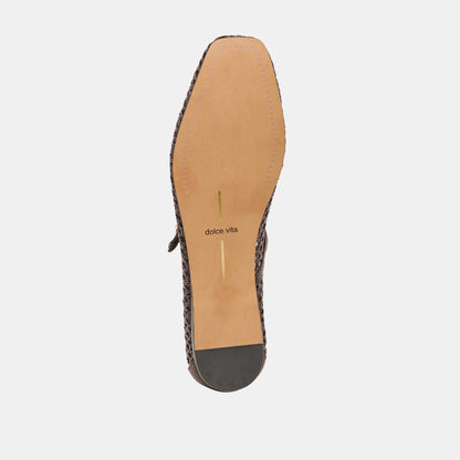 Dolce Vita SHOES Reyes Chocolate Woven Raffia Ballet Flats