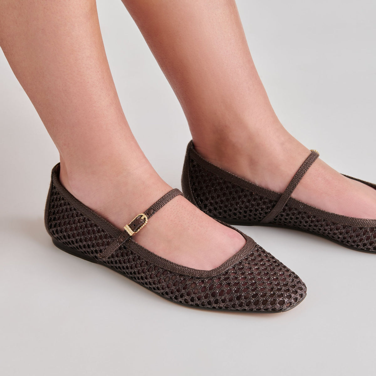 Dolce Vita SHOES Reyes Chocolate Woven Raffia Ballet Flats