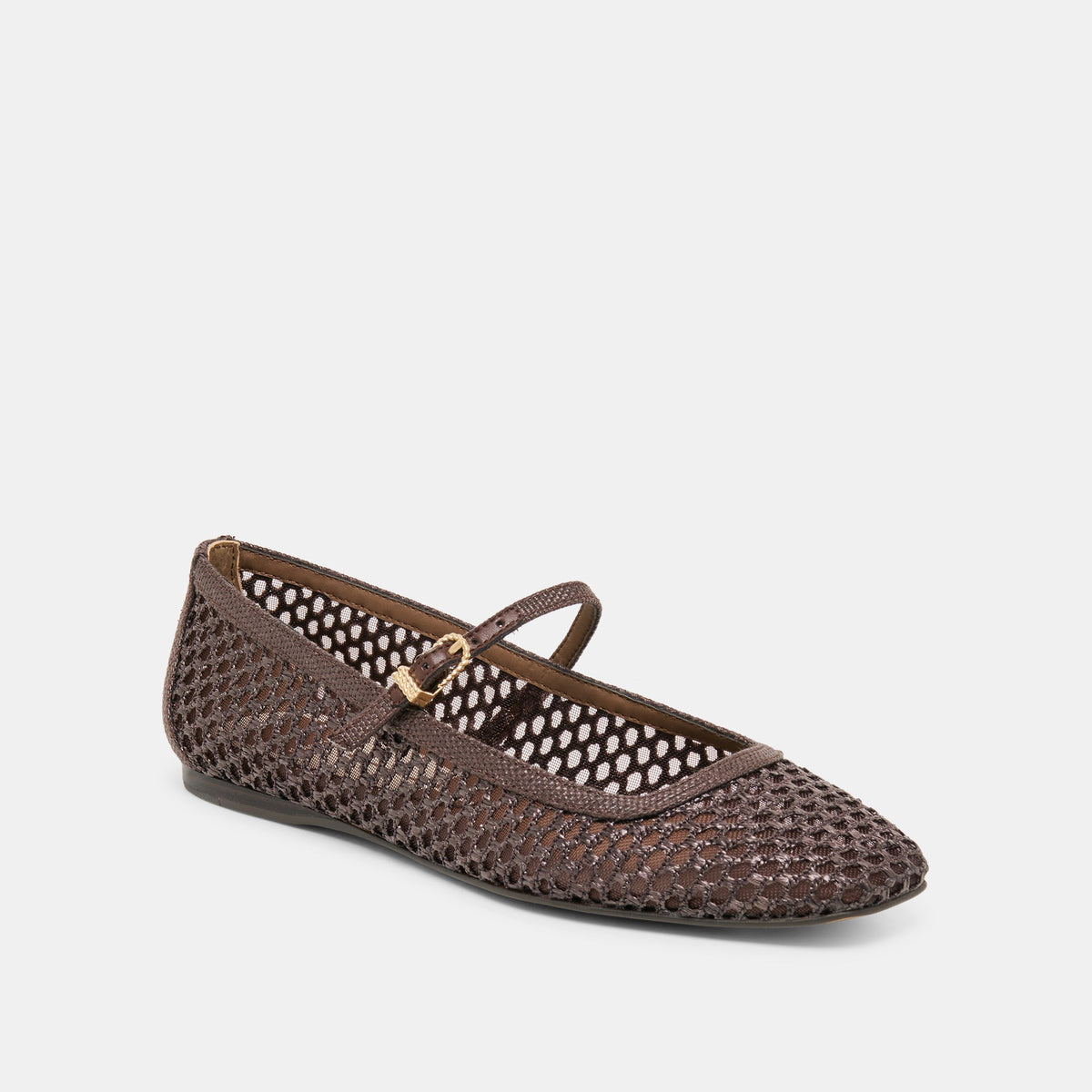 Dolce Vita SHOES Reyes Chocolate Woven Raffia Ballet Flats