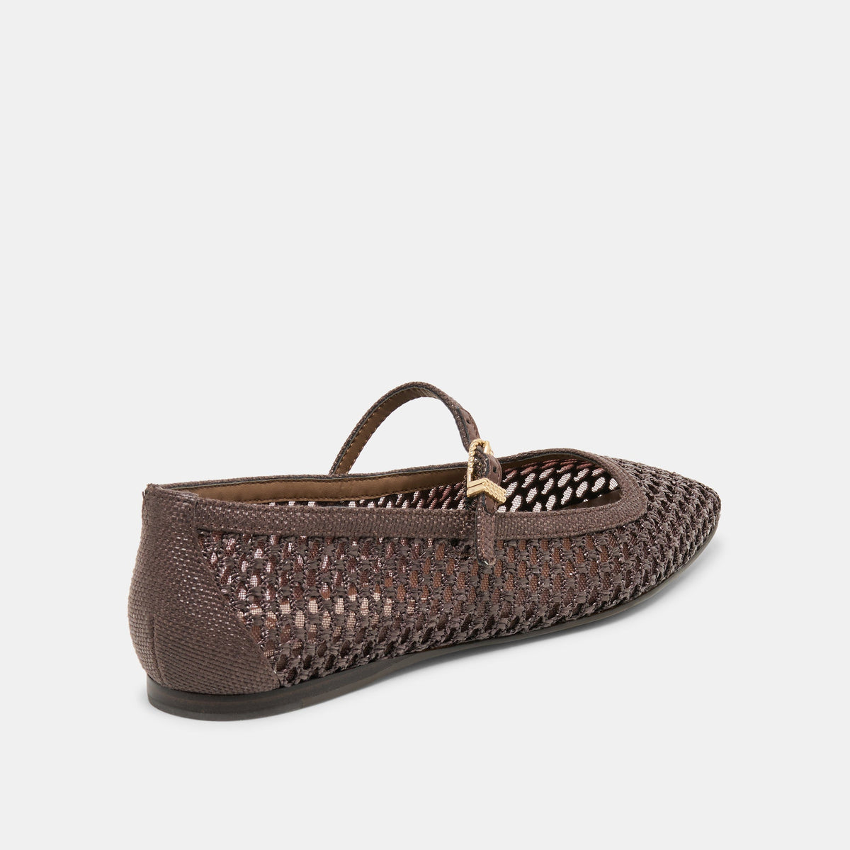 Dolce Vita SHOES Reyes Chocolate Woven Raffia Ballet Flats