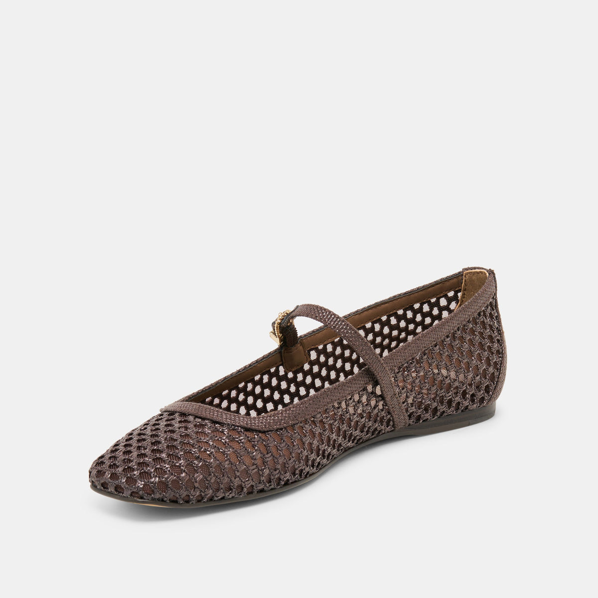 Dolce Vita SHOES Reyes Chocolate Woven Raffia Ballet Flats