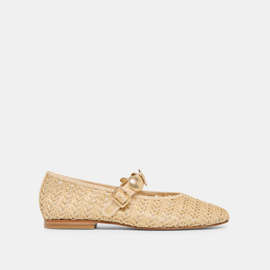 Dolce Vita SHOES Relan Natural Cross Hatch Raffia Ballet Flats