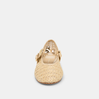 Dolce Vita SHOES Relan Natural Cross Hatch Raffia Ballet Flats