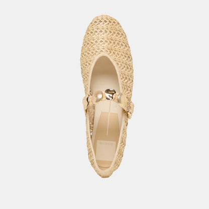 Dolce Vita SHOES Relan Natural Cross Hatch Raffia Ballet Flats