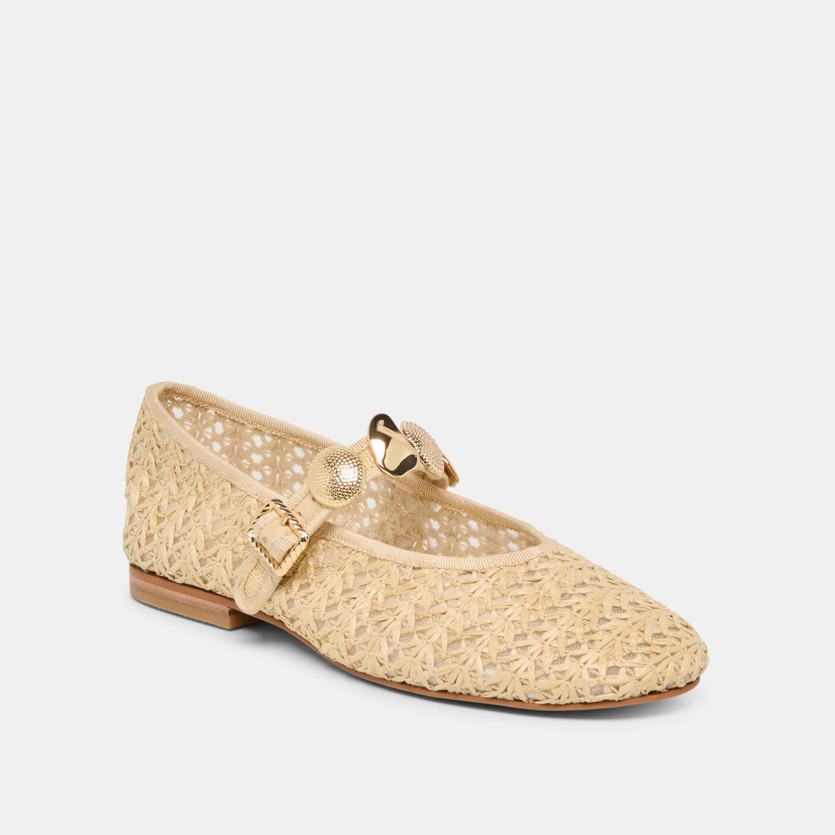 Dolce Vita SHOES Relan Natural Cross Hatch Raffia Ballet Flats