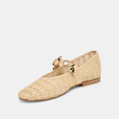 Dolce Vita SHOES Relan Natural Cross Hatch Raffia Ballet Flats