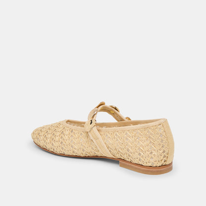 Dolce Vita SHOES Relan Natural Cross Hatch Raffia Ballet Flats