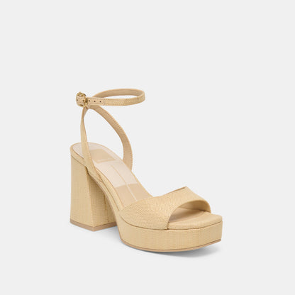 Dolce Vita SHOES Felica Natural Raffia Heels