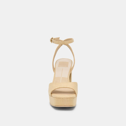 Dolce Vita SHOES Felica Natural Raffia Heels
