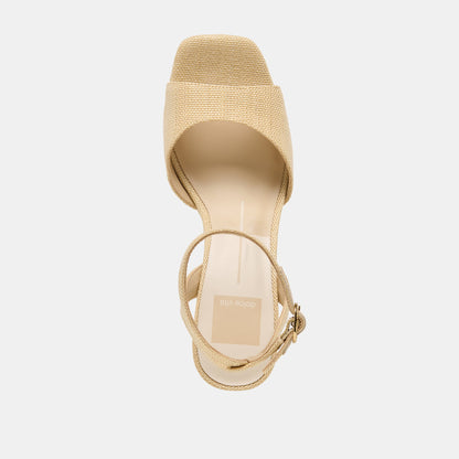 Dolce Vita SHOES Felica Natural Raffia Heels