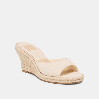 Dolce Vita SHOES Vaya Ecru Linen Wedges